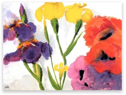 LZ6J8C9 Emil Nolde Berühmt leinwanddrucke bilder.Irises berühmtes Gemälde Reproduktion. Blumen Leinwand Wandkunst Bilder für Wohnkultur 60x84cm(23.6x33.1in) Nur Leinwand