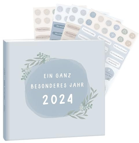 mintkind® Jahrbuch 2024 I Fotobuch zum Selbstgestalten I Erinnerungsbuch | Geschenk für Freund oder Familie | Fotoalbum zum Selbstgestalten als Familienbuch, Babybuch oder Paarbuch