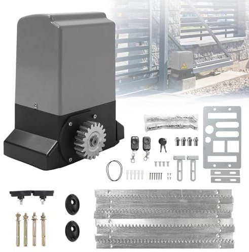 Elektrischer Schiebetorantrieb, 3600LB Automatischer Schiebetoröffner mit 2 Fernbedienungen Torantrieb Schiebetor für Terrassentüren Villen-Türen Schiebetüren (220V)