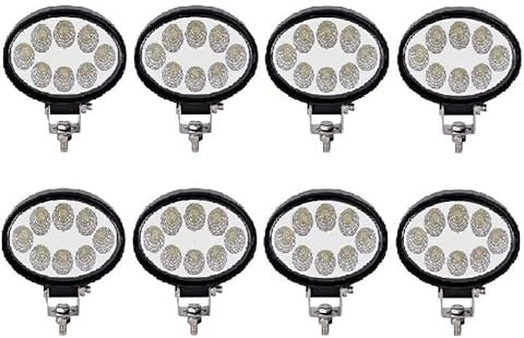 Générique 8 pcs Phares de Travail LED 12V 24V 24W 2280LM IP67 Faisceau Flood Universelles Ovale Projecteurs Feux Antibrouillard Pour Camion Voiture 4x4 Agricole Camping-car Bateau
