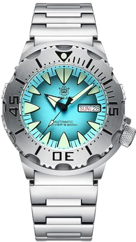 Steeldive SD1984 Monster, Blau, NH36, Saphir, Lume, 200 m Taucher, Taucher, BNIB, blau, Armband