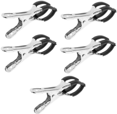 Toyvian 5pcs Large Saxophone Stainless Steel Indentation Clips Repair Tool Metal Key Pad Clamps Wind Instrument Maintenance Supplies for Saxophone and Clarinet