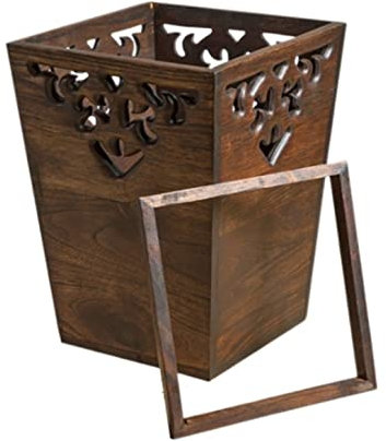 DEEDAV Cubo de Basura Bote De Basura De Madera Papelera Papelera Contenedor De Basura Para Baños Salas De Polvo Oficinas En El Hogar para Cocina y Hogar (Color : B, Size : 23 * 30cm)