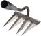 1/2 zappa, versatile zappa, zappa, zappa, strumento da giardino, chiodo a sei denti, zappa in ferro resistente per patio, fattoria, orto, cortile