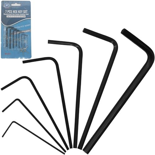 luckaide Wera Jeu de clés Allen 0,7-3 mm, jeu de 7 clés Allen en acier au carbone, protection contre la corrosion, jeu de petites clés Allen Wera