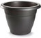 Acan Tradineur - Pot rond en terre cuite, fabriqué en plastique, convient pour l'extérieur et l'intérieur de la maison, Ø 25 cm, couleur anthracite