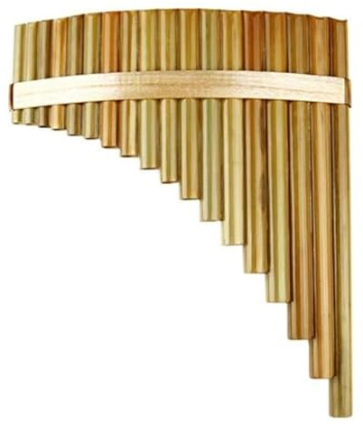 Pan Flute Instrument 18 Pipes Pan Flute F KeyPan Pipes Woodwind Instrument Chinese Traditional Musical Instrument Bamboo Pan Flute(Left)