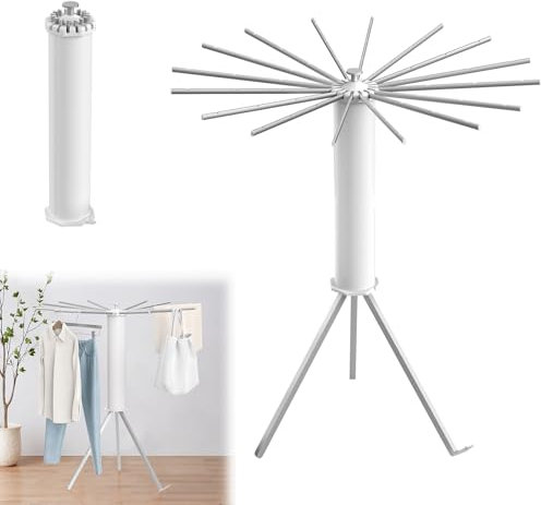 UISEBRT Étendoir à linge portable pliable Octopus avec barres en aluminium - Peu encombrant - Pour l'intérieur - Séchoir à linge de sol pour balcon et chambre à coucher