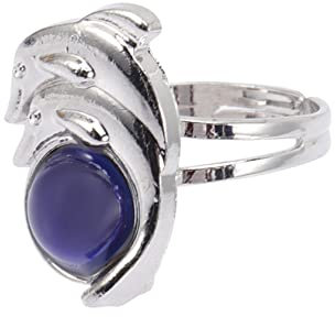 LIFKOME Doppelter Delfinring Trendige Modeschmuck Für Damen Tierische Ringe Trendige Ringe Stimmungsringe Für Kinder Delphin Ring Für Frauen Farbwechselndes Acryl