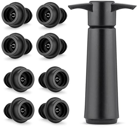 QINGYIWL Pompe à Vide pour Vin, Pompe à Vin avec 8 Bouchons à Vin Réutilisables, Accessoires Vin pour la Conservation du Vin