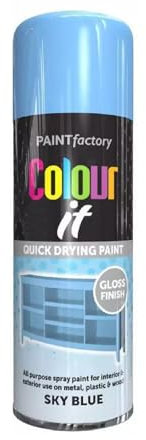SDMAX Sky Blue Aerosol Spray Paint, Durable And Gloss Finish, Quick Drying, Long Lasting, Non-Cracking, Easy To Use, Lightweight And Portable, Multipurpose Use, 400ml (1PCS)