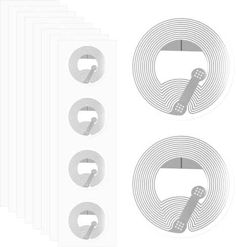 NFC Tag Aufkleber 60 Stück, 25mm NTAG213 NFC Karten, Runde NFC Chip Aufkleber, Programmierbar 144 Byte Speicher NFC Sticker, RFID Label Rund für Alle NFC-fähigen Handys und Geräte