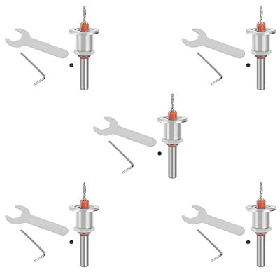 5 set Woodworking Drill Bit Countersink Adjustable Round Shank Steel for Drilling 3.5mm