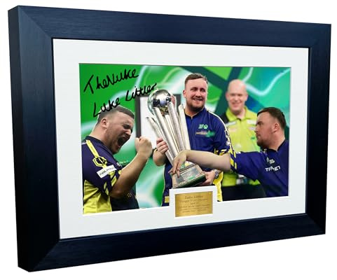Kitbags & Lockers 30,5 x 20,3 cm, A4, signiert von The Nuke Littler Darts 2025, PDC World Darts Champion, Autogramm, Autogramm, Foto, Bilderrahmen, Poster, Geschenk