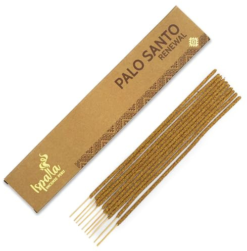 ISPALLA® Originalle Räucherstäbchen PALO Santo 10 stück, zur Reinigung von schlechten Energien und Ängsten, Handgemacht in Peru / 100% Natürlich & Vegan
