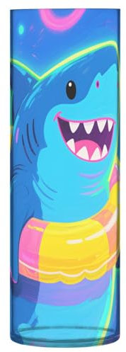 Kunststoffvasen mit niedlichem Cartoon-Hai, 30 x 9 cm, dekorative Vase für Hochzeitstisch, unzerbrechlich, Esszimmer, Eingangsbereich, Bibliothek, Jarron Para Flores Dekor
