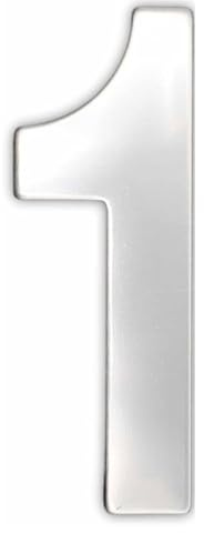 Numeri Civici Adesivi Esterno 75mm in Acciaio Inox Satinato | Numeri 0-9 Autoadesivi per Porta, Muro, Cassetta Postale, Citofono | Impermeabili e Resistenti – Argento 9368059 (Argento, 1)