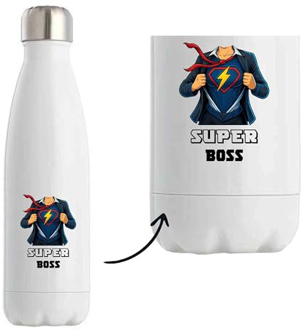 Bouteille Isotherme Super Boss | Gourde Originale Cadeau Anniversaire Noël Humour fête des mères