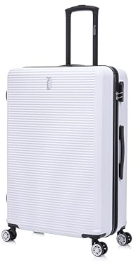 CELIMS - Grande Valise Soute 75 cm 23kg Rigide ABS Légère | Valise XL à roulettes 4 Roues 360° | Bagage Soute Avion 23kg | Valise Grande Taille Voyage | Blanc