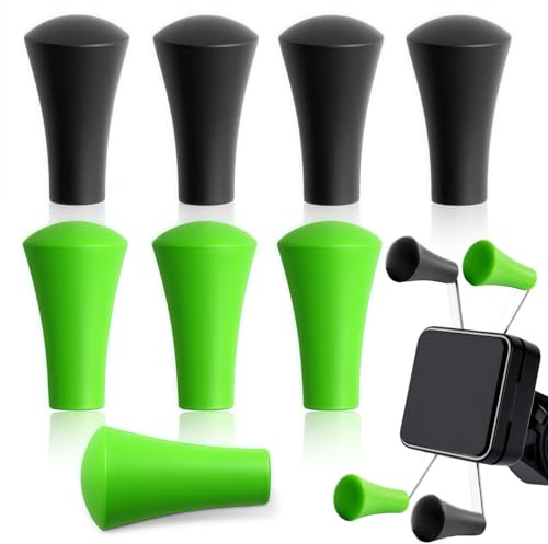 LUSTRIB 8 Pack Rubber Cap Silicone Tips Replacement Parts for RAM X-Grip Mount, Compatible with Motorcycle Bike Automotive Phone Holder, Universal Clamp Arm Base Bracket, 4 Black 4 Green