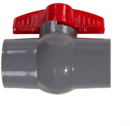 Kugelhahn PVC mit Schiebemuffenanschluss für Wasserleitungen, Größen 20 25 32 40 50 mm, geeignet für Durchflusskontrolle in Sanitär- und Flüssigkeitstransfer (40 mm)