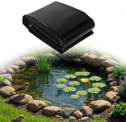 ZZGZZG Lona para Estanque 100 x 1000 cm UV Estable Revestimiento de Estanque Fcil de Cortar para Flores, Jardineros, Invernaderos, Estanques, Selección de Agua, Negro