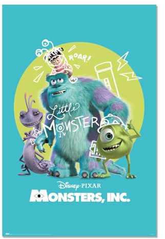 Grupo Erik Disney Pixar Monster Inc. Poster Kunstdruck Merch | Poster Deko Wohnzimmer oder Deko Schlafzimmer - Deko Zimmer - Größe 61 x 91 - Offizieller Disney Pixar Fanartikel
