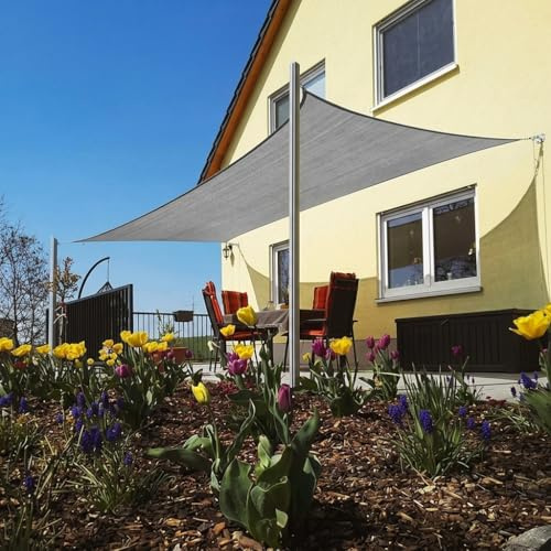 Maanta – Vela Ombreggiante Quadrata in HDPE Traspirante 5x5m Graphite UV – Per Giardino e Terrazza