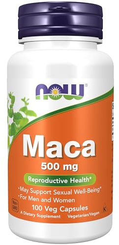 NOW Foods Supplements, Maca (Lepidium meyenii) 500 mg, For Men and Women, Reproductive Health*, 100 Veg Capsules