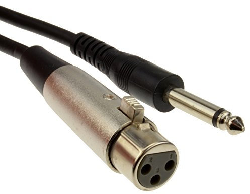 kenable 6.35mm Mono Jack Plug to XLR Socket Microphone Cable 3m [3 metres]