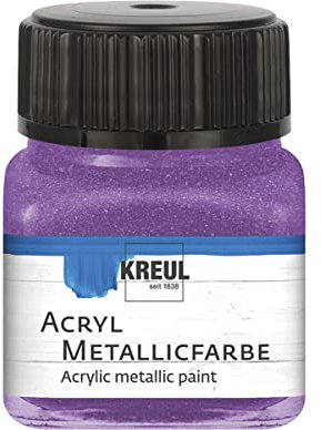 KREUL, 20 ml Glass in Lilac, Glamorous Acrylic Paint with Metallic Effect on Water-Based, Creamy Opaque, Quick-Drying and Waterproof