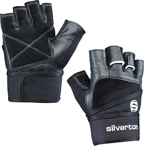 Silverton Herren Fitness-gewichtheberhandschuh Power Handschuhe, Schwarz, M