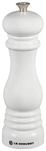 Le Creuset Molinillo de pimienta, Plástico ABS, 6.2 x 6.2 x 20.8 cm, Mecanismo de cerámica, Blanco, 96001900010000