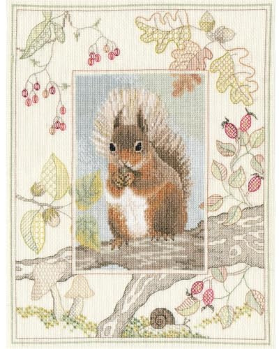 Bothy Threads Kreuzstich-Set Tierwelt - Eichhörnchen, multifarbig