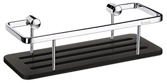 Smedbo DK3003 Sideline Seifenkorb mit Oberfläche Solide Messing/Kupfer/Zink silber/schwarz 25 x 9,5 x 6 cm