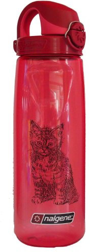 Nalgene 'Everyday OTF' - 0,7 L, rot, mit Katzenmotiv