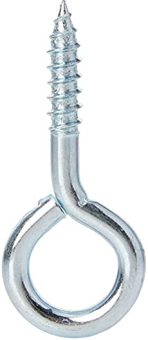 Merriway BH01680 (12 Pcs) Screw-In Eye Bolts, 55mm (2.1/4 inch) BZP Steel - Pack of 12 Pieces, Bright Zinc Plated
