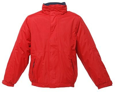 Regatta Dover Jacket Fleece Lined Waterproof with concealed Hood (XXL, Classic Red/Navy)