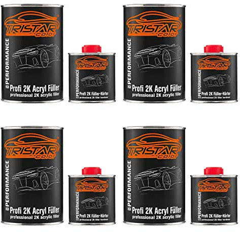 TRISTARcolor 2K High Solid Füller Set/Grundierung für Autolack schwarz - 5,2 kg Epoxyfüller & Härter