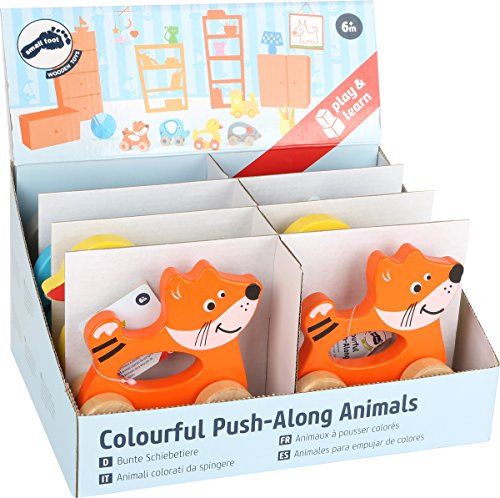 Small Foot Display Bunte Schiebetiere aus robustem Holz, mit leichtgängigen Rollen, 8 Stück, ab 6 Monaten, 10631
