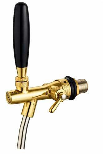 GASTROBEDARF WESTERBARKEY Kompensator Schankhahn mit Schaumtaste 35mm Gewinde Gold
