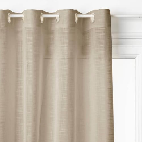 Atmosphera - Vorhang Alton mit Ösen - Leinen 140 × 240 cm - Beige