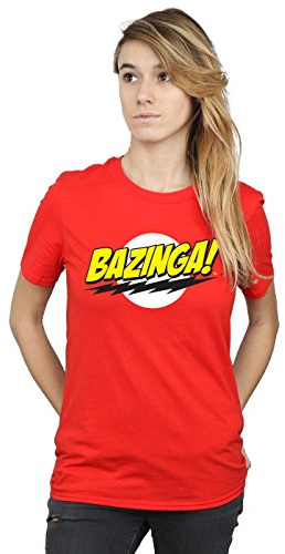 The Big Bang Theory Women's Sheldon Bazinga Boyfriend Fit T-Shirt