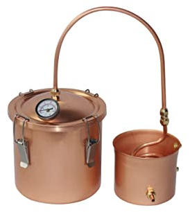 Kingsunshine 6L Pure Copper Boiler Pot Alembic Still Wine Alcohol Water Distiller