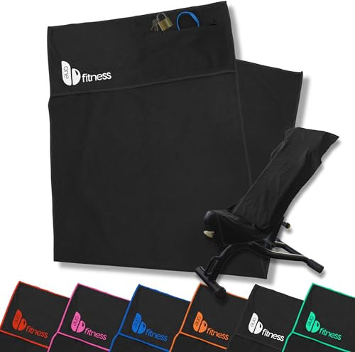 be one Toalla Gimnasio con Cremallera - Toalla Microfibra Gimnasio 120 X 50 Ajustable y anticaída - Toalla Gym con diseño Adaptable al Asiento (Negro)