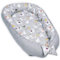 PaLulli® 2-seitig Musselin Babynestchen mit Pucktuch, Atmungsaktive Musselin - Handtuch mit Kapuze und eingenähten Ohren 100% Musselin Oeko TEX Kuschelnest Kokon für Babybett - Babys und Säuglinge