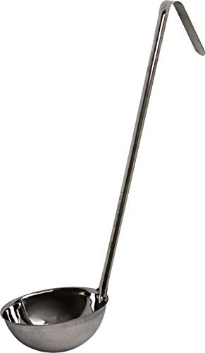 Professional Stainless Steel Heavy Duty Cooking Soup Ladle Long Handle with Hook (4oz)