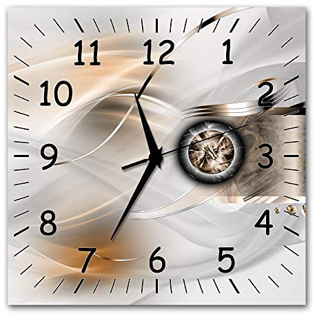 Bilder-Manufaktur BM Funk Quarz Wanduhr Funkwanduhr Funkwanduhren Funkuhr Funkuhren kein Ticken lautlos geräuschlos leise modern ohne Tickgeräusche groß XXL Wohnzimmer Küche Digital Art 9471-1a SZ
