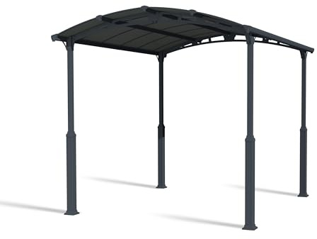 Canopia by Palram Carport Bausatz Alpine 4300 435 x 359cm Einzelcarport Polycarbonat in Anthrazit für PKW aus rostfreiem Aluminium