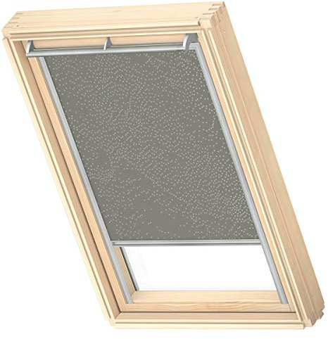VELUX Original Dachfenster Verdunkelungsrollo für FK08, Olivebeige Gepunktet, mit Grauer Führungsschiene